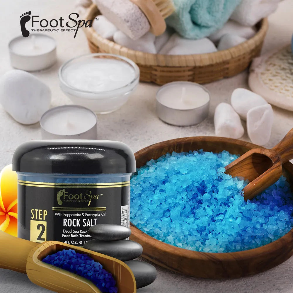 FOOT SPA - Bath Rock Salt with Eucalyptus & Peppermint Oil – Relax, Refresh & Rejuvenate Available in a Variety of Flavors and Sizes - Beauty Market Online