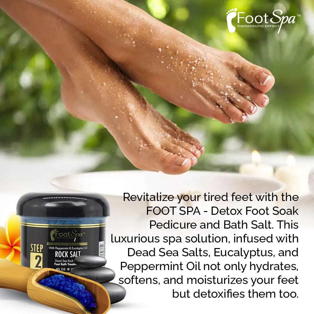 FOOT SPA - Bath Rock Salt with Eucalyptus & Peppermint Oil – Relax, Refresh & Rejuvenate Available in a Variety of Flavors and Sizes - Beauty Market Online