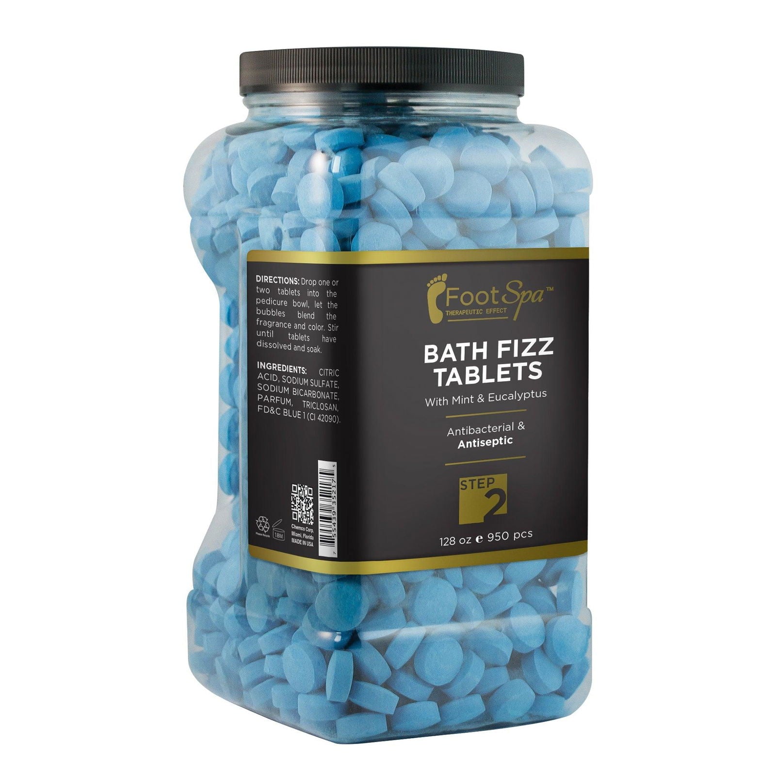 Mint Eucalyptus bath fizz tablets for foot soak - Beauty Market Online FOOT SPA