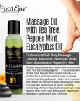 Foot Spa Massage Oil – Professional Massage Therapy with Tea Tree, Peppermint & Eucalyptus – Deeply Hydrating for Full Body, Manicure & Pedicure – Soothes Sore Muscles & Repairs Dry Skin - Beauty Market Online