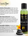 Foot Spa Massage Oil – Professional Massage Therapy with Tea Tree, Peppermint & Eucalyptus – Deeply Hydrating for Full Body, Manicure & Pedicure – Soothes Sore Muscles & Repairs Dry Skin - Beauty Market Online