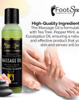 Foot Spa Massage Oil – Professional Massage Therapy with Tea Tree, Peppermint & Eucalyptus – Deeply Hydrating for Full Body, Manicure & Pedicure – Soothes Sore Muscles & Repairs Dry Skin - Beauty Market Online