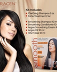 KERAGEN Brazilian Keratin Smoothing Treatment, Blowout Straightening System for Dry & Damaged Hair – Forte, Sulfate-Free – Eliminates Curls & Frizz, Medium to Coarse Hair