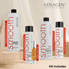 Keragen Brazilian Keratin Hair Treatment – Premium Straightening Cream, Sulfate-Free Anti-Frizz Formula, Perfect for Dry & Damaged Hair, Complete Kit Combo Set -