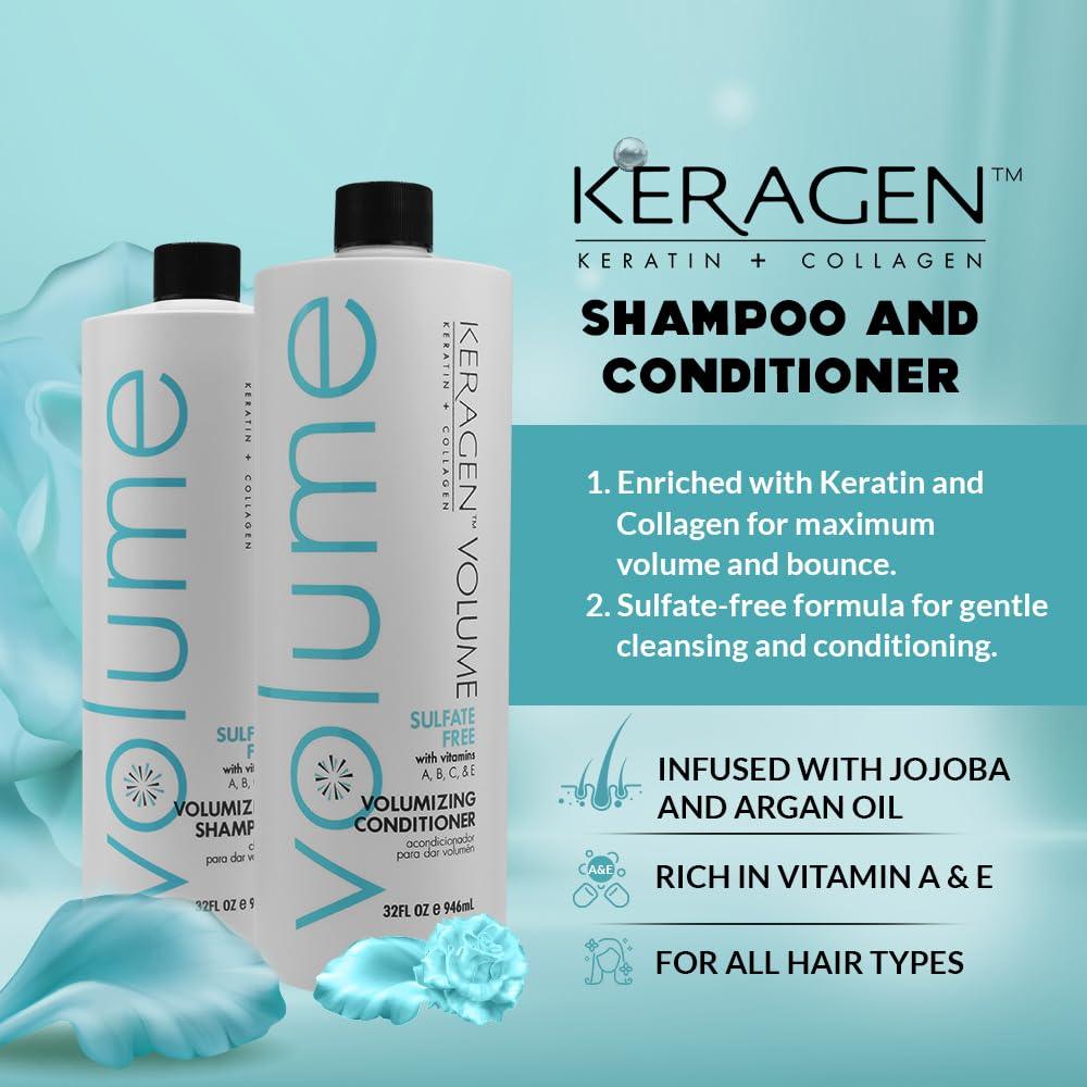KERAGEN Volumizing Shampoo and Conditioner