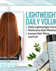 KERAGEN Volumizing Shampoo for Fine Hair, Sulfate-Free, Infused with Keratin, Collagen, and Organic Oils for Thickness and Shine - Beauty Market Online