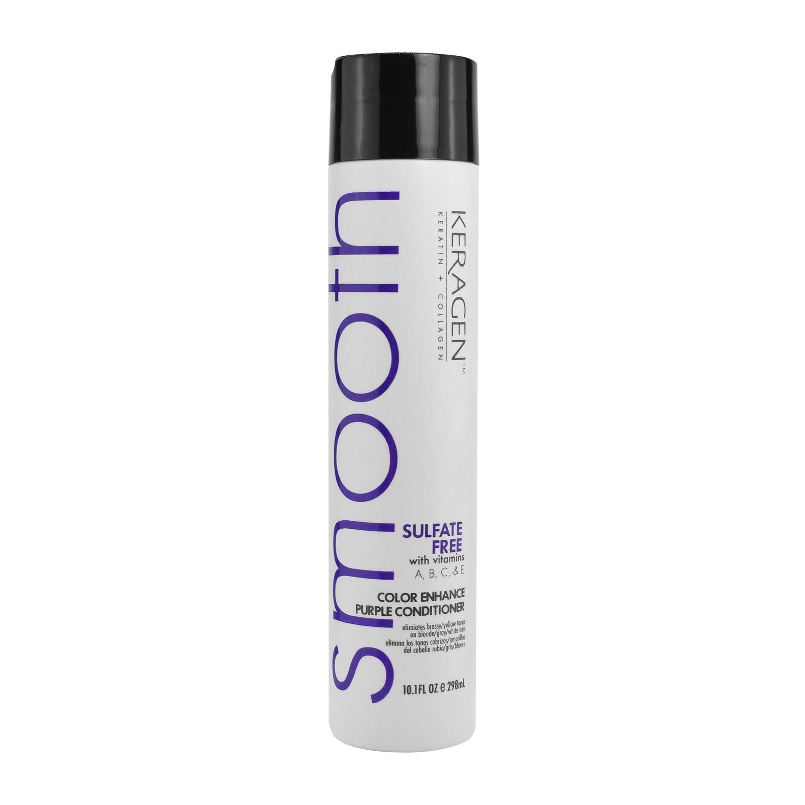 KERAGEN Sulfate-Free Color Enhance Purple Conditioner – Neutralizes Yellow Tones for Blonde & Silver Hair, with Keratin, Panthenol, Vitamins, Collagen & Jojoba Oil - Beauty Market Online