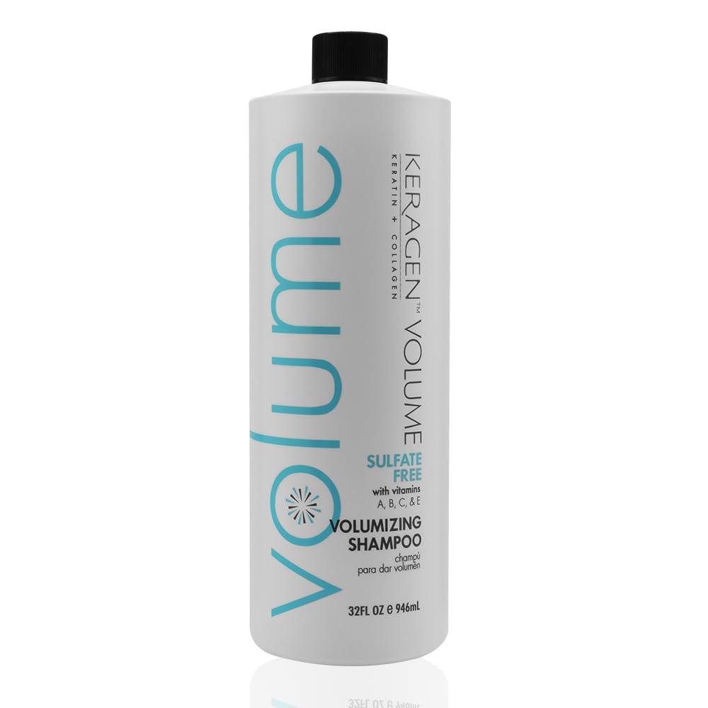 KERAGEN Volumizing Shampoo for Fine Hair, Sulfate-Free, Infused with Keratin, Collagen, and Organic Oils for Thickness and Shine - Beauty Market Online