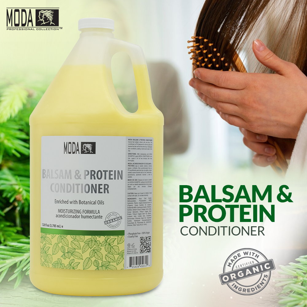 MODA Moisturizing Conditioner for All Hair Types – Professional Treatment – Balsam and Protein Formula – Strengthens, Hydrates, Adds Volume, Restores Shine and Protects Color - Beauty Market Online