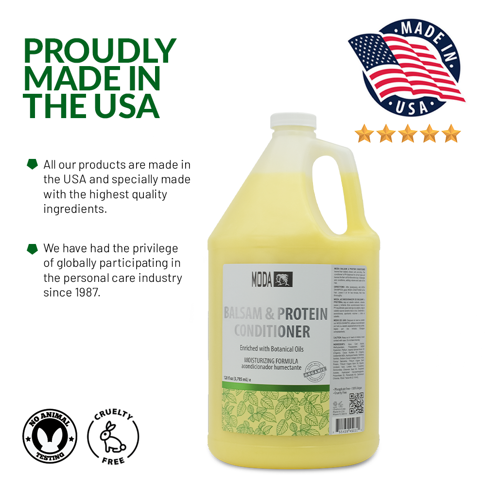 MODA Moisturizing Conditioner for All Hair Types – Professional Treatment – Balsam and Protein Formula – Strengthens, Hydrates, Adds Volume, Restores Shine and Protects Color - Beauty Market Online