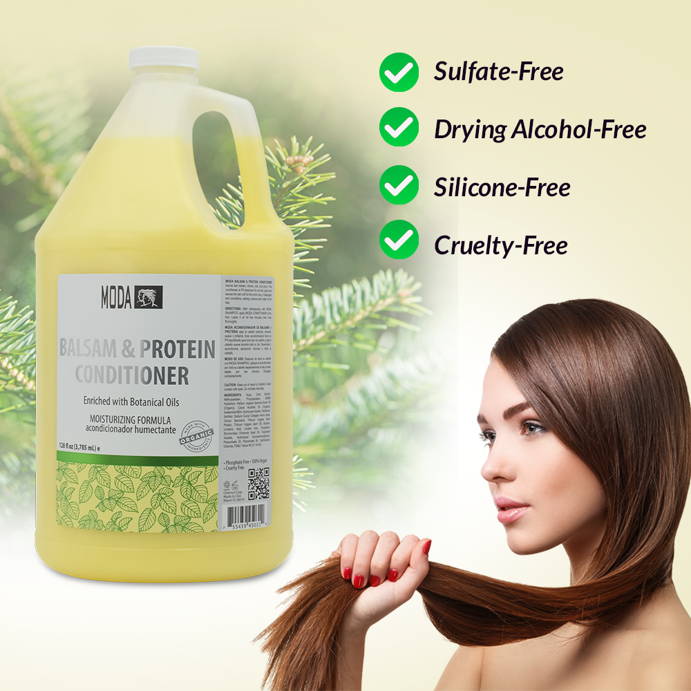 MODA Moisturizing Conditioner for All Hair Types – Professional Treatment – Balsam and Protein Formula – Strengthens, Hydrates, Adds Volume, Restores Shine and Protects Color - Beauty Market Online