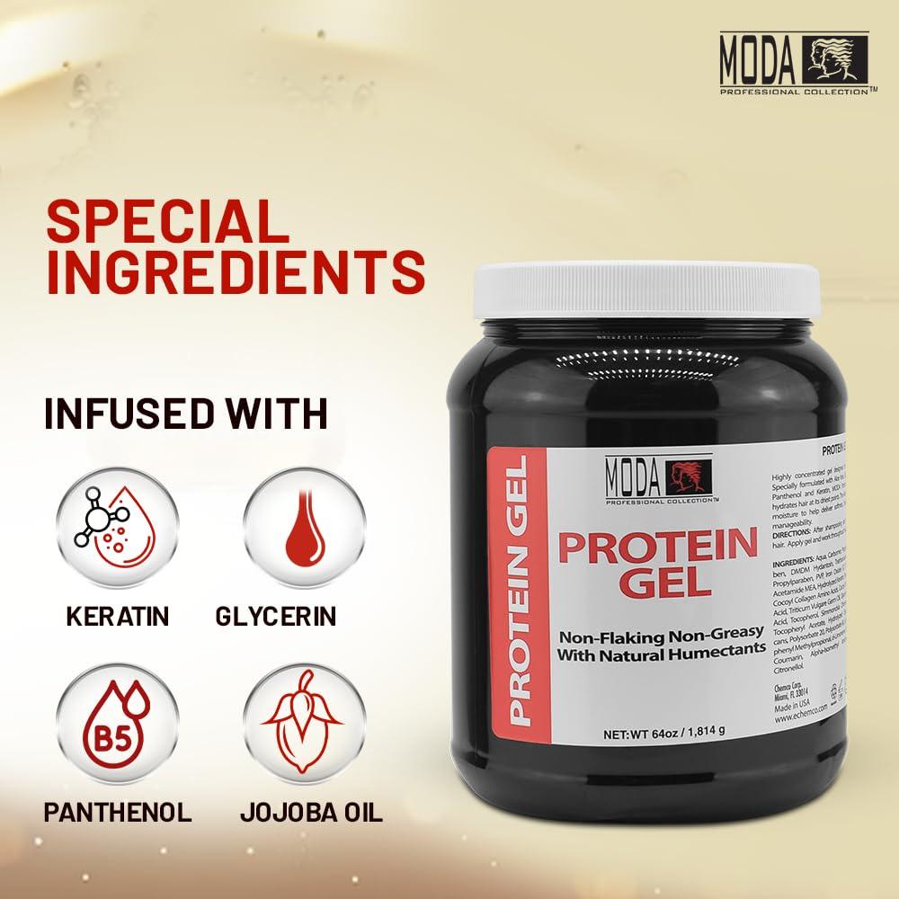 MODA Protein Conditioning Hair Gel 64 oz with Glycerin & Keratin