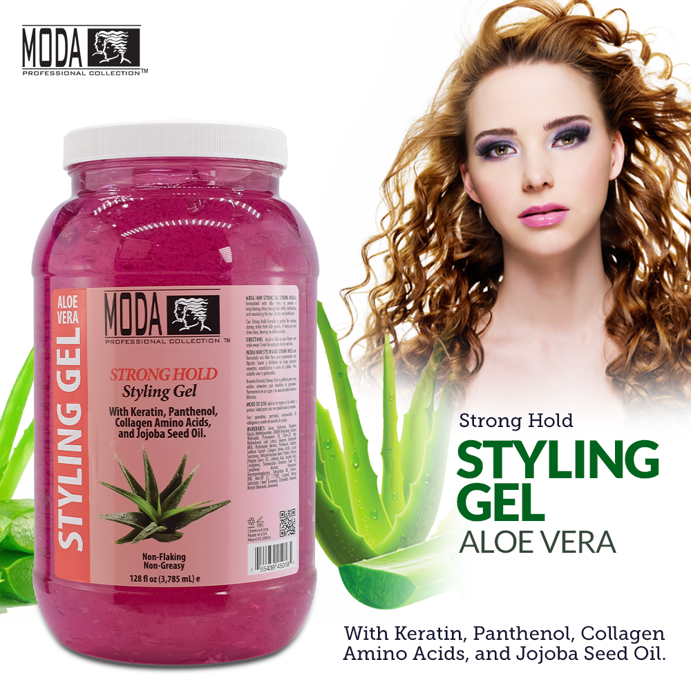 MODA Regular Hold Styling Gel – Nourishes & Repairs with Glycerin, Keratin, Panthenol, Collagen & Vitamin E – Long-Lasting Flexible Hold for All Hair Types - Beauty Market Online