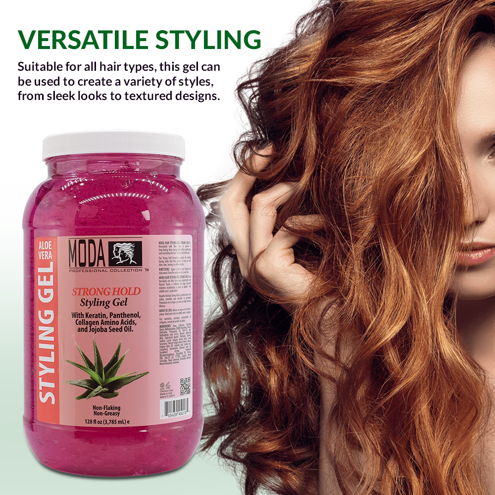 MODA Regular Hold Styling Gel – Nourishes & Repairs with Glycerin, Keratin, Panthenol, Collagen & Vitamin E – Long-Lasting Flexible Hold for All Hair Types - Beauty Market Online
