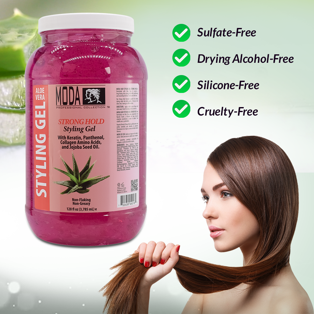 MODA Regular Hold Styling Gel – Nourishes & Repairs with Glycerin, Keratin, Panthenol, Collagen & Vitamin E – Long-Lasting Flexible Hold for All Hair Types - Beauty Market Online