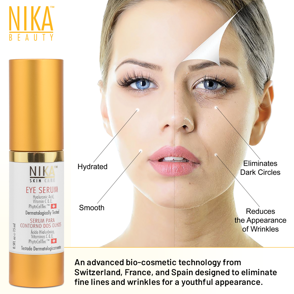 NIKA Eye Serum with Vitamin C, Vitamin E, Hyaluronic Acid