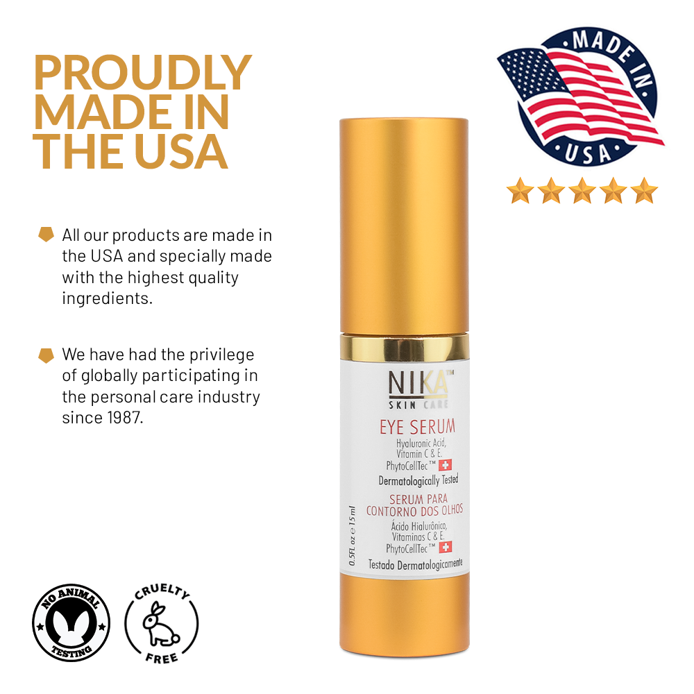 NIKA Eye Serum with Vitamin C, Vitamin E, Hyaluronic Acid