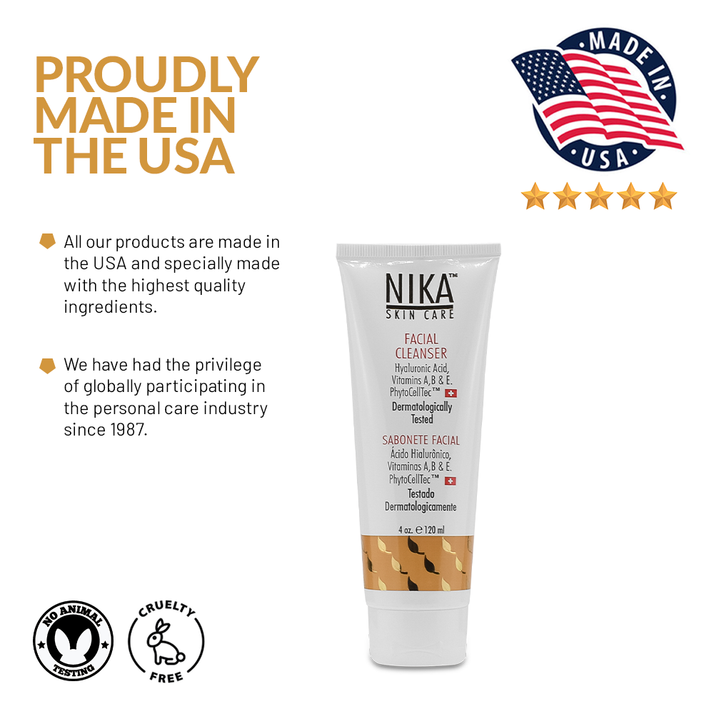 NIKA Facial Cleanser with Hyaluronic Acid, Retinol