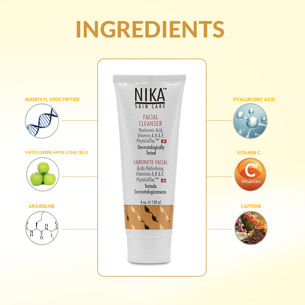 NIKA Facial Cleanser with Hyaluronic Acid, Retinol