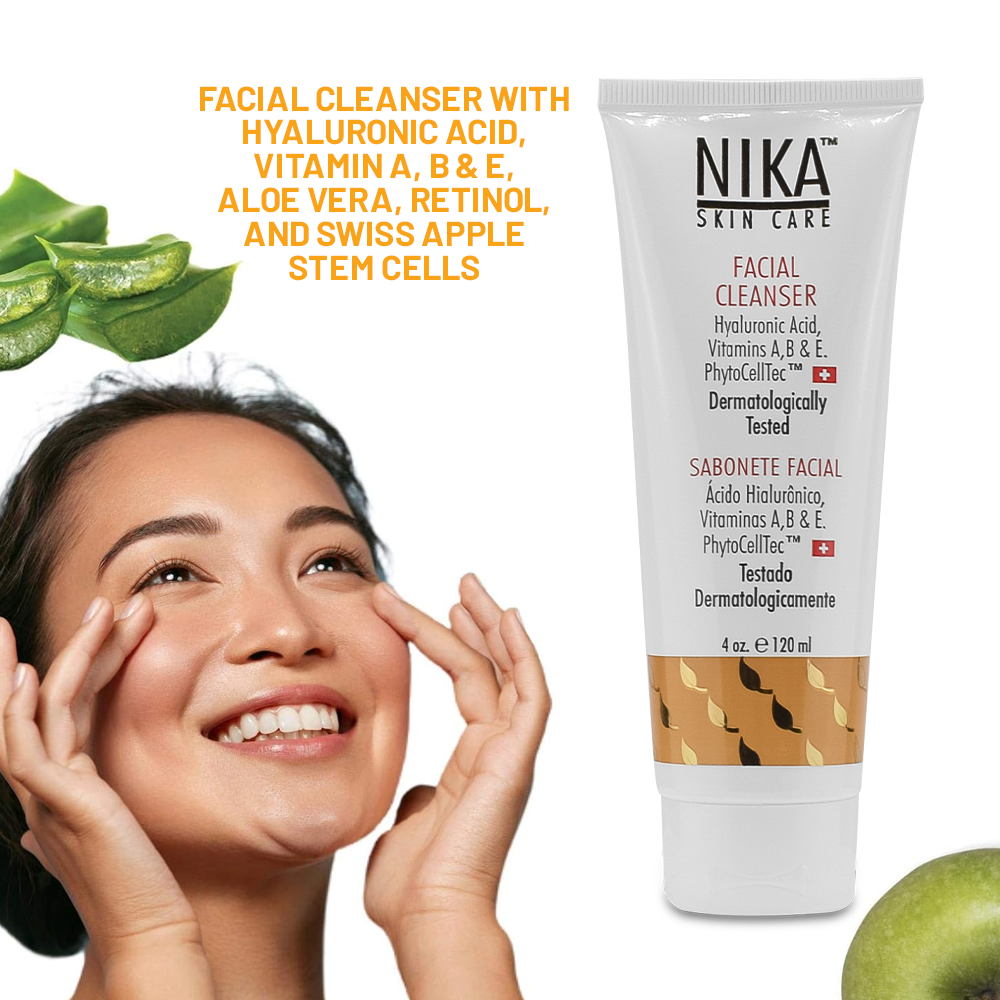 NIKA Facial Cleanser with Hyaluronic Acid, Retinol