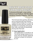 PRO NAIL Milky Base Coat - Professional Strength Nail Polish Hardener - Prevents Chipping - Fast Dry - Beauty Market Online