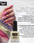 PRO NAIL Milky Base Coat - Professional Strength Nail Polish Hardener - Prevents Chipping - Fast Dry - Beauty Market Online