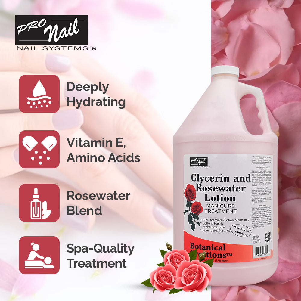 PRO NAIL Glycerin and Rosewater Lotion - Soothing Manicure Treatment