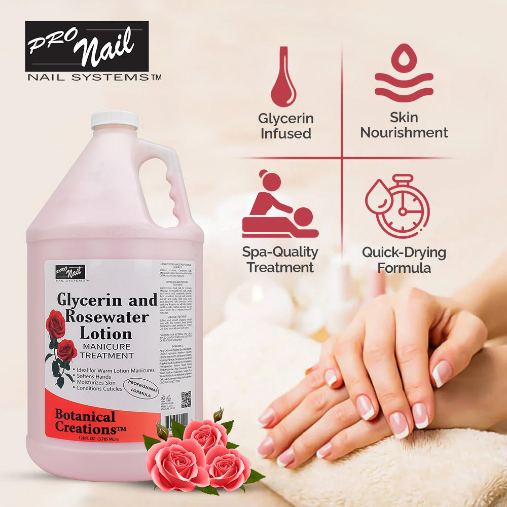 PRO NAIL Glycerin and Rosewater Lotion - Soothing Manicure Treatment