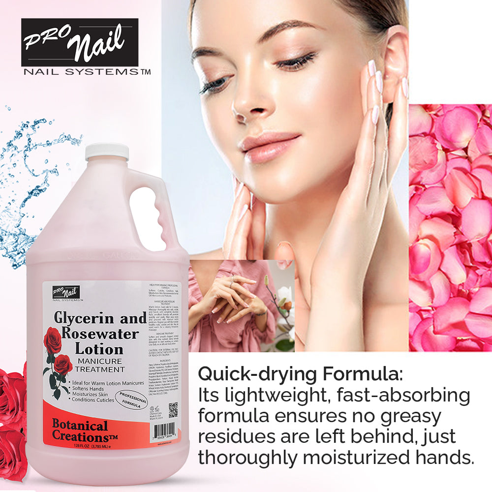 PRO NAIL Glycerin and Rosewater Lotion - Soothing Manicure Treatment