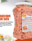SPA REDI Bath Fizz Tablets - Mandarin Scented - Refreshing Soak for Luxurious Baths - 950 Tablets - 128oz