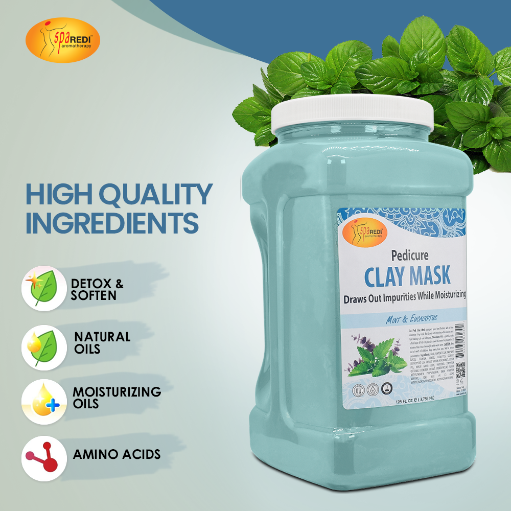 SPA REDI Clay Mask - Detoxifying, Hydrating & Pore Purifying for Body and Pedicure - Beauty Market Online