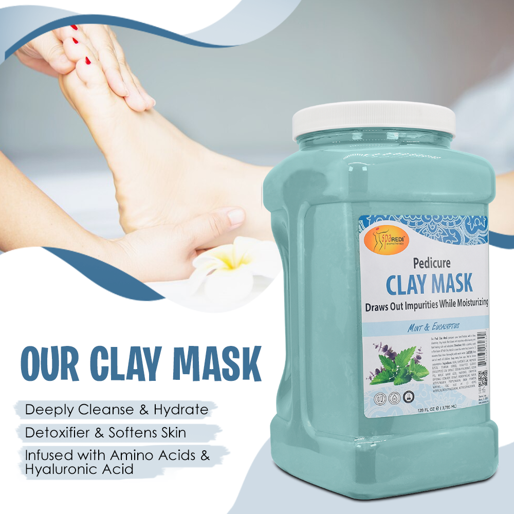 SPA REDI Clay Mask - Detoxifying, Hydrating & Pore Purifying for Body and Pedicure - Beauty Market Online