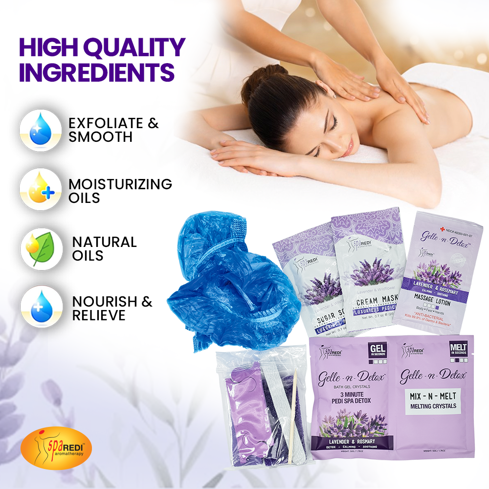 SPA REDI Gel Pedicure Kit - Luxurious Home Spa Treatment - Lavender & Rosemary, Icy Mint - Beauty Market Online