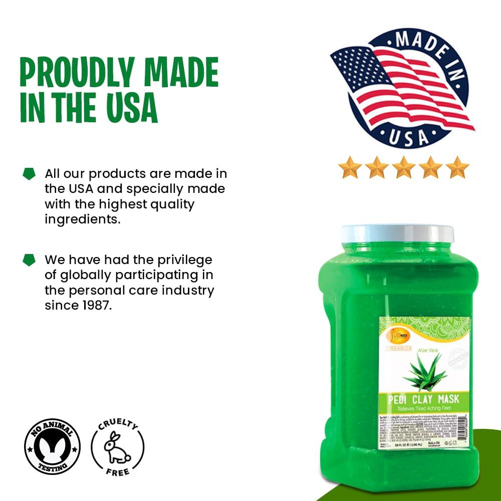 SPA REDI Clay Mask - Aloe Vera Detox - Deep Cleansing & Hydrating - 128 Oz