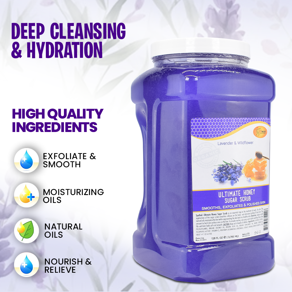 SPA REDI Sugar Body Scrub - Lavender & Wildflower, Exfoliating & Hydrating for Smooth, Glowing Skin - Beauty Market Online