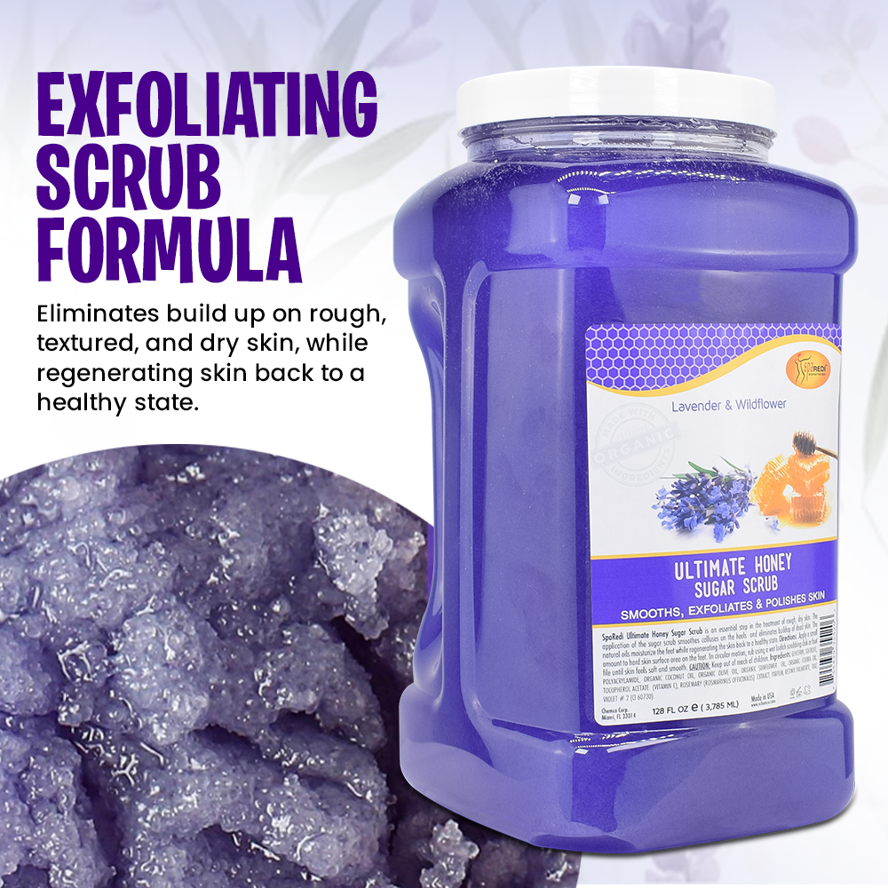 SPA REDI Sugar Body Scrub - Lavender & Wildflower, Exfoliating & Hydrating for Smooth, Glowing Skin - Beauty Market Online