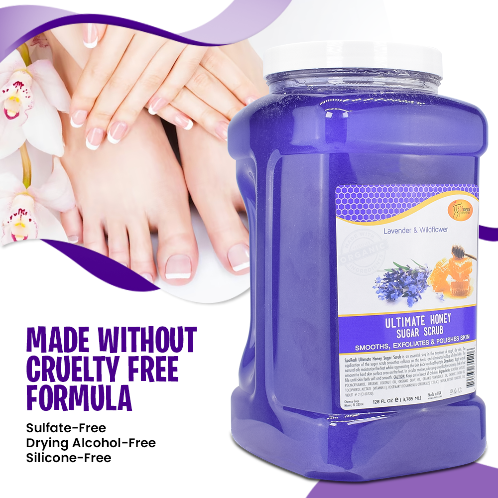 SPA REDI Sugar Body Scrub - Lavender & Wildflower, Exfoliating & Hydrating for Smooth, Glowing Skin - Beauty Market Online
