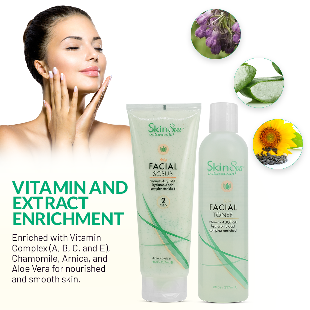 SKIN SPA Facial Cleanser Set with aloe vera 8 oz