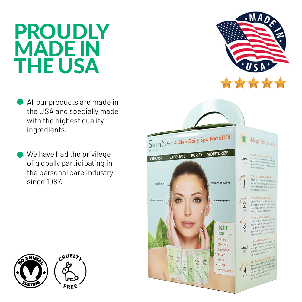 SKIN SPA Facial Cleanser Set with aloe vera 8 oz