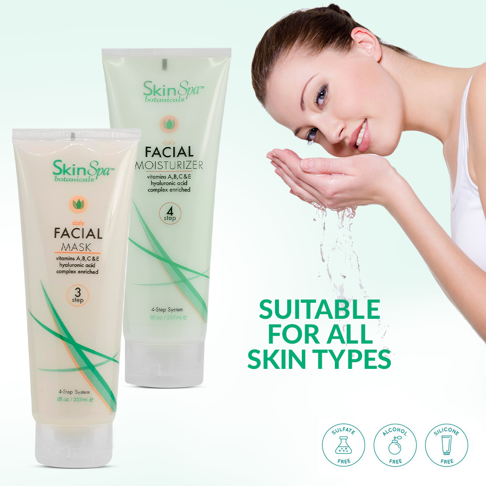 SKIN SPA Facial Cleanser Set with aloe vera 8 oz