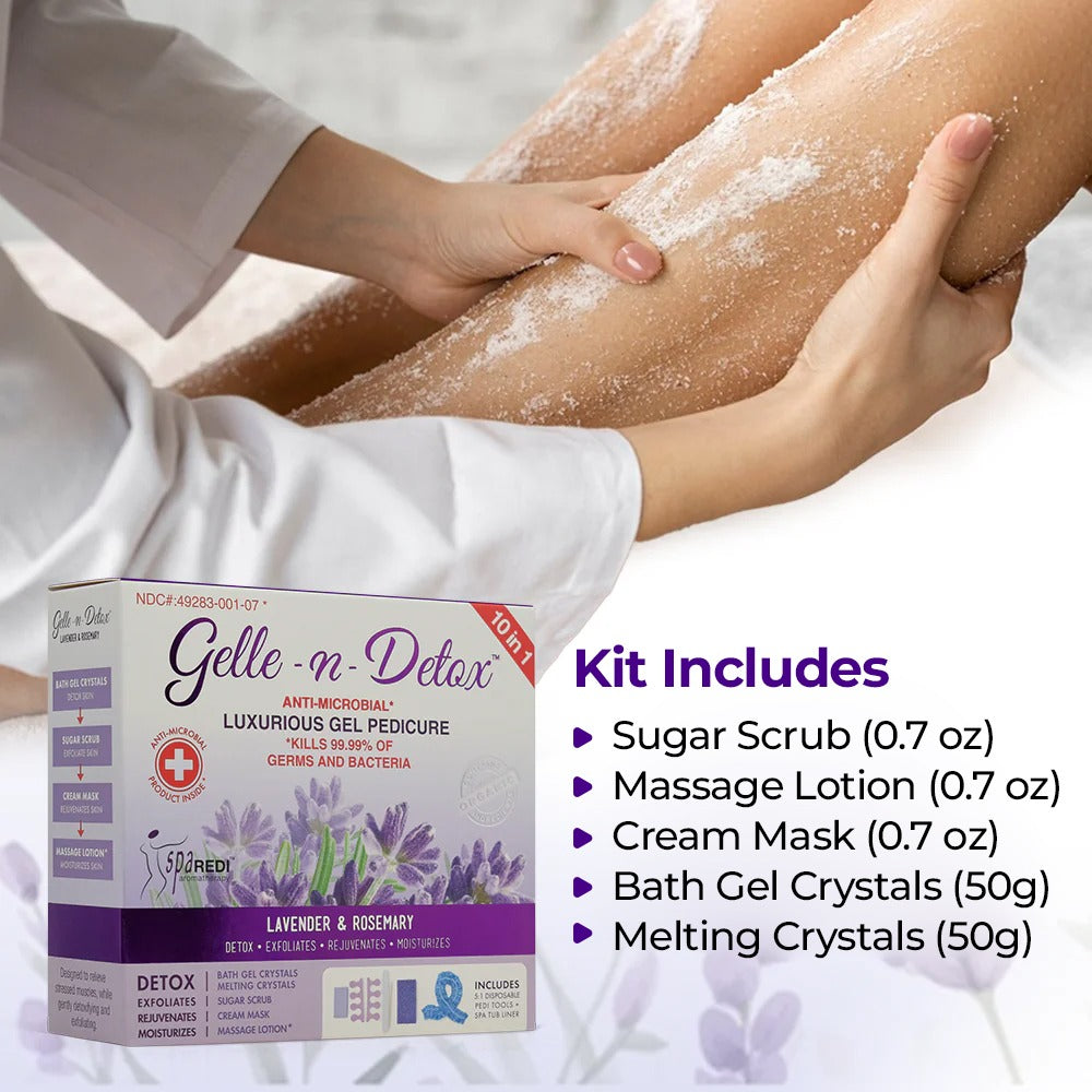 SPA REDI Gel Pedicure Kit - Luxurious Home Spa Treatment - Lavender & Rosemary, Icy Mint