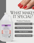 PRO NAIL Brush Cleaner - Deep Cleansing Formula for Brushes - 128 Oz