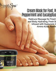Foot Spa Cream Mask – 128oz Bulk Refill Gallon with Peppermint & Eucalyptus Oil – Hydrating Pedicure & Massage Treatment for Tired Feet & Body – Infused with Hyaluronic Acid, Amino Acids & Panthenol - Beauty Market Online