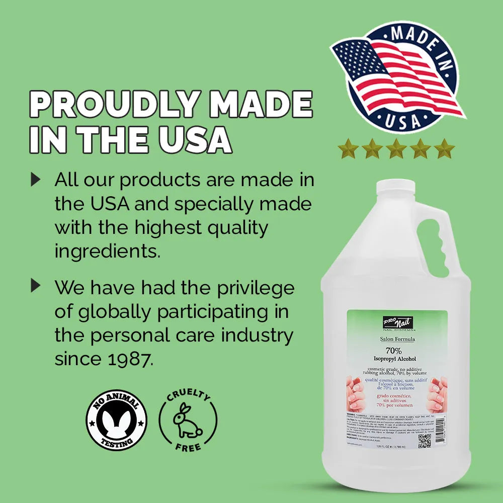 PRO NAIL Isopropyl Alcohol - Cleans, Sanitizes, and Disinfects with Antiseptic Properties - Beauty Market Online