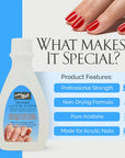 PRO NAIL Pure Acetone - Powerful Nail Polish Remover - 4 Oz
