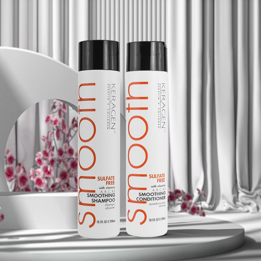 Keragen - Smoothing Shampoo and Conditioner Set with Keratin and Collagen