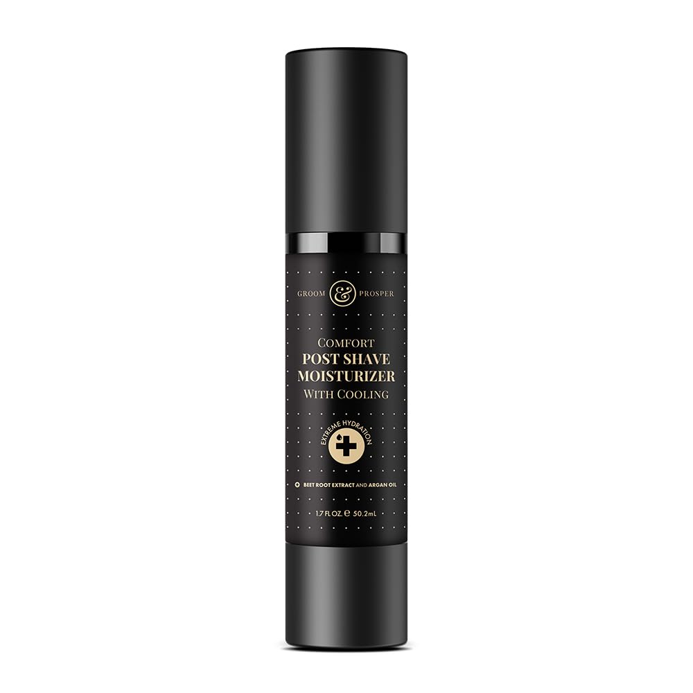 Groom & Prosper - Comfort Post-Shave Cooling Moisturizer with Hyaluronic Acid & Salicylic Acid - 1.7 Oz