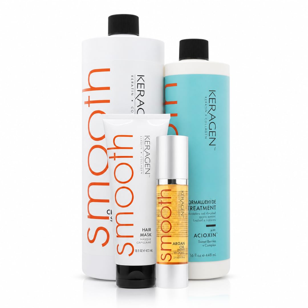 KERAGEN Brazilian Keratin Treatment Kit — Complete Smoothing System for Frizzy Hair
