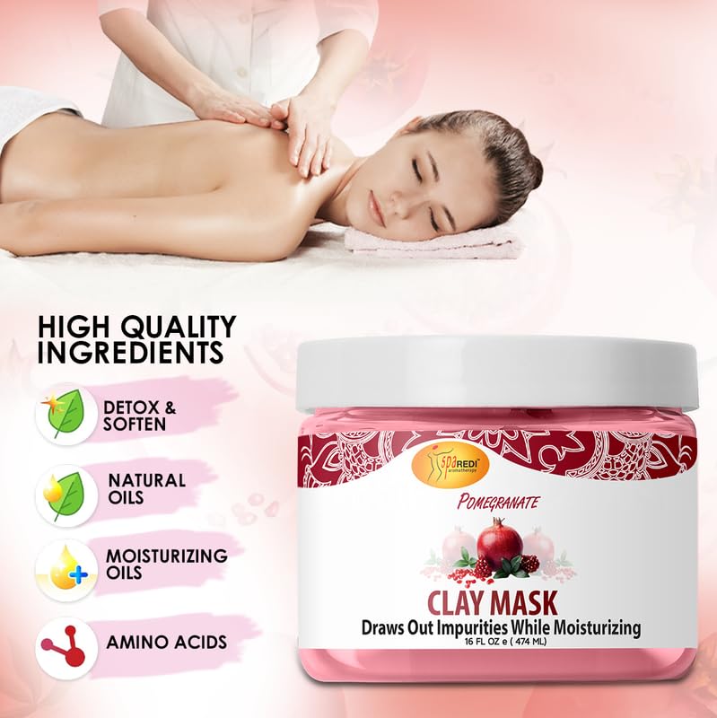 SPA REDI Clay Mask - Detoxifying, Hydrating &amp; Pore Purifying for Body and Pedicure