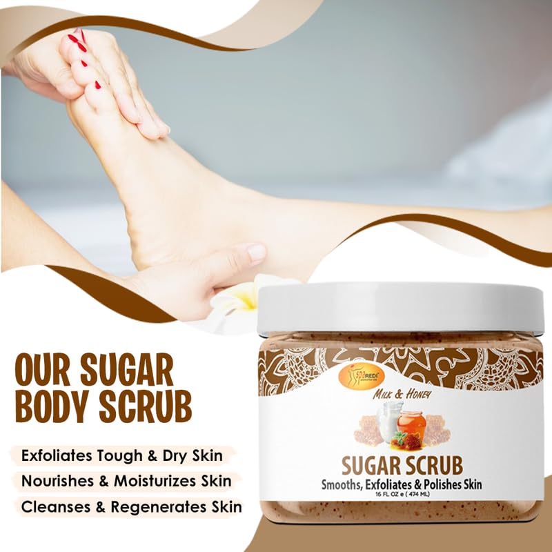 SPA REDI Sugar Body Scrub - Exfoliating &amp; Moisturizing for Smooth, Fresh Skin